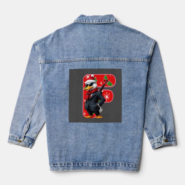 Christmas Vibes Men’s Tee – Festive Season Outfit Denim Jacket (Back)
