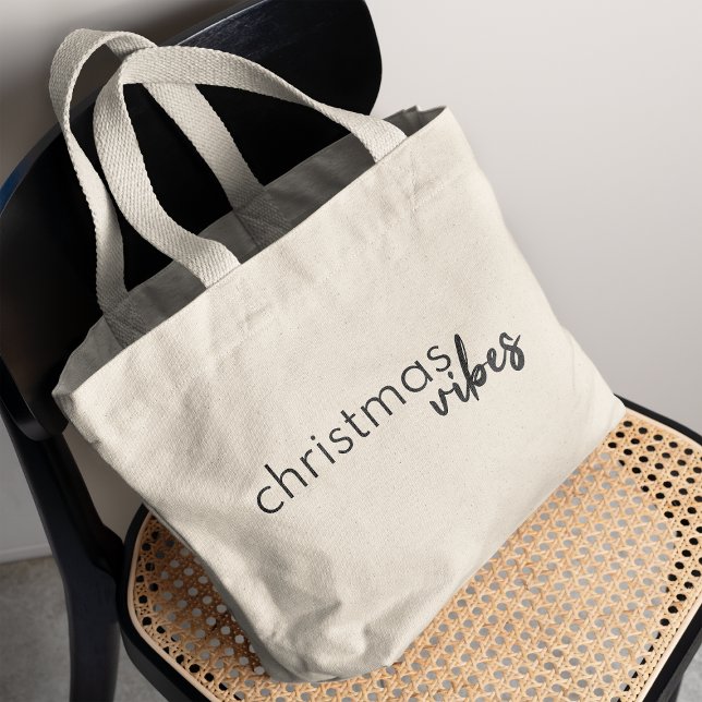 Christmas Vibes | Modern Minimalist Trendy Stylish Large Tote Bag (Creator Uploaded)
