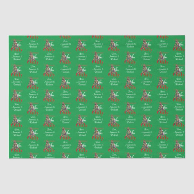 Christmas Vibes Only Abstract Red Green Tree Tissue Paper (Front)