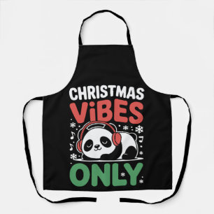 Christmas Vibes Only Panda Xmas Holiday Season Apron
