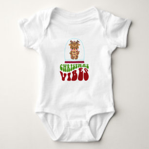 Christmas Vibes   Reindeer Baby Bodysuit