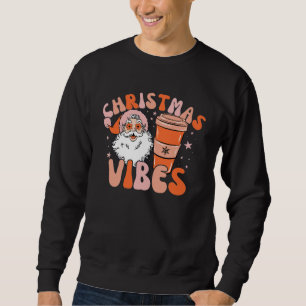 Christmas Vibes Retro Kawaii Colorful Coffee Gifts Sweatshirt