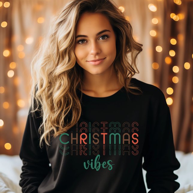Christmas Vibes Retro Seasonal Women's Sweatshirt (Creator Uploaded)