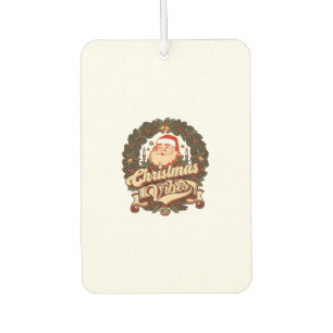 Christmas Vibes Santa Claus Wreath Bells Car Air Freshener