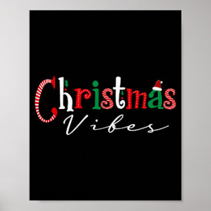 Christmas Vibes Santa Hat, Holly, Holiday Vibes Ch Poster