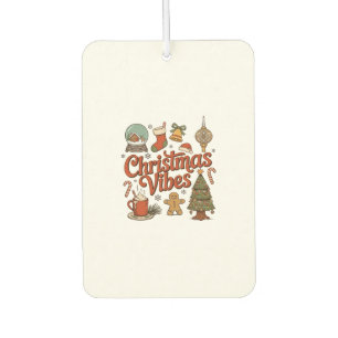 Christmas Vibes Snow Globe Gingerbread Man Tree Car Air Freshener