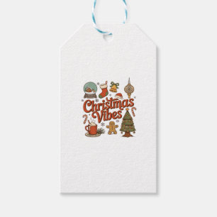 Christmas Vibes Snow Globe Gingerbread Man Tree Gift Tags