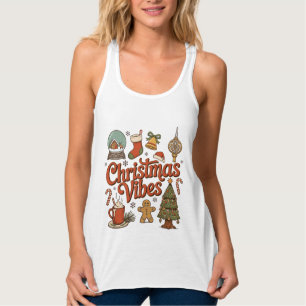 Christmas Vibes Snow Globe Gingerbread Man Tree Singlet