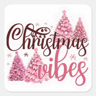 Christmas Vibes Square Sticker