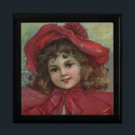 Christmas Victorian Child Red Hat Girl Portrait Ar Gift Box<br><div class="desc">The Christmas Child - This little Victorian child has a red little hat and a red cloak,  just like Little Red Riding Hood,  to keep her warm for the Christmas season. The beautiful child is from a late 1800s advertisement.</div>
