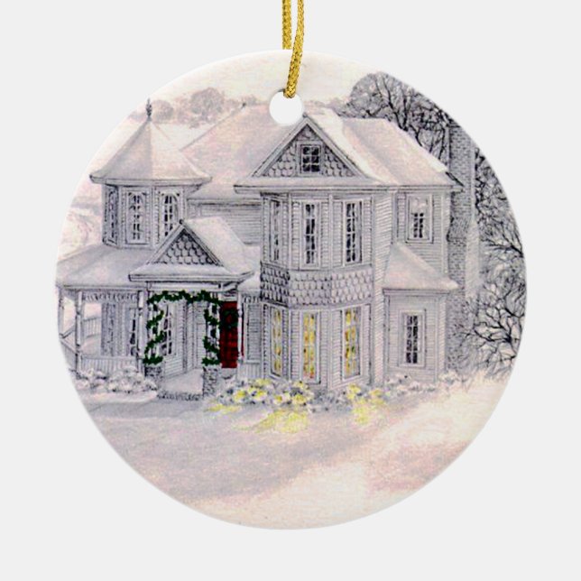 Christmas Victorian House Ornament (Front)