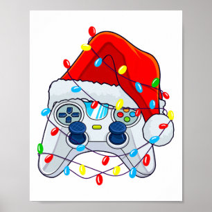 Christmas Video Game Controller Santa Gamer Boys  Poster