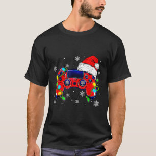 Christmas Video Game Controller Santa Hat Gamer Bo T-Shirt