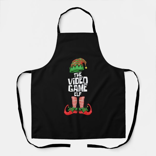 Christmas Video Game Elf Apron (Front)