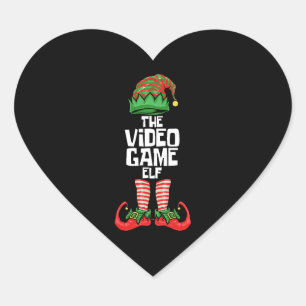 Christmas Video Game Elf Heart Sticker