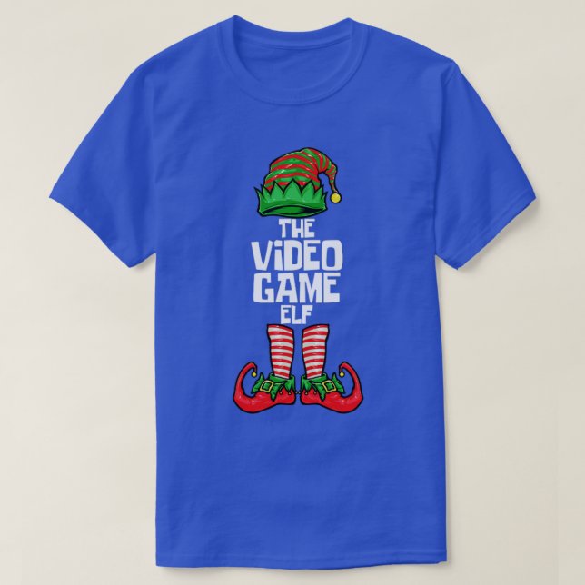 Christmas Video Game Elf T-Shirt (Design Front)
