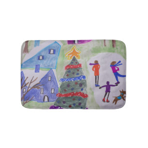 Christmas Village  Bath Mat