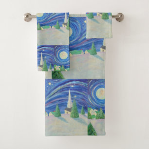 Christmas Village Bath Towel Set
