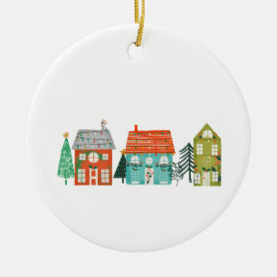 Christmas Village  Ceramic Tree Decoration