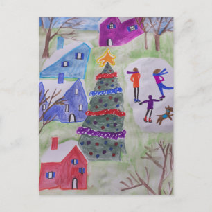 Christmas Village Christmas  Postcard