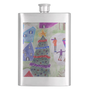 Christmas Village Classic Hip Flask
