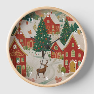 Christmas Village Clock