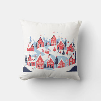 christmas village cushion