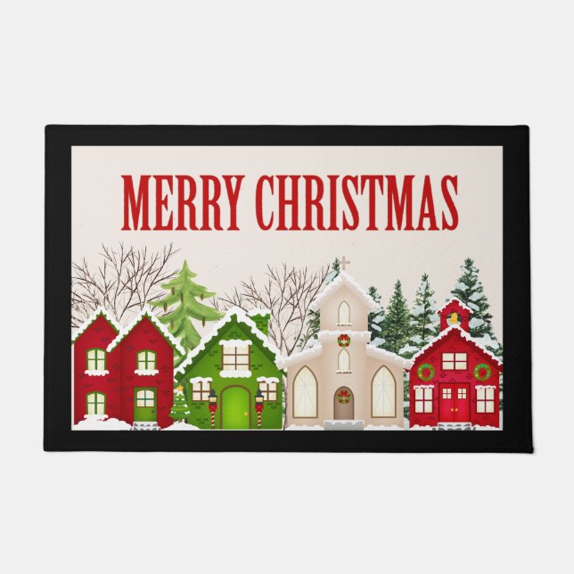 Christmas Village Doormat Door Mat (Front)