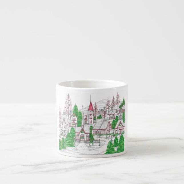 Christmas Village Espresso Mug (Front)