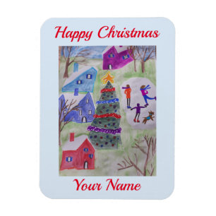 Christmas Village Flexible Magnet