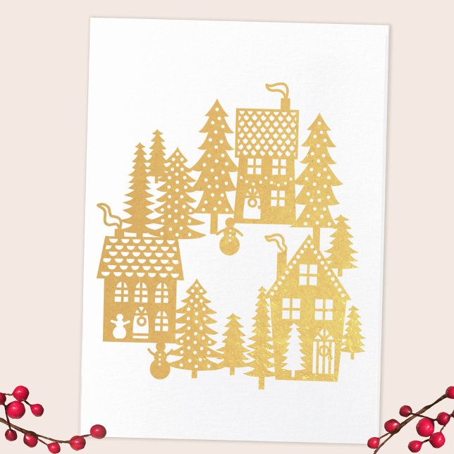 Christmas Village Foil Card (Christmas Village real foil card, personalized inside)