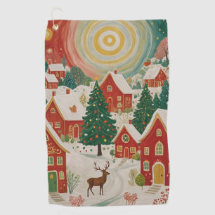 Christmas Village Golf Towel