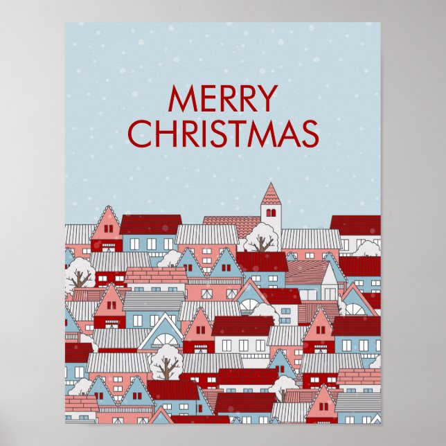 Christmas Village Holiday Poster Sign (Front)
