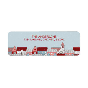 Christmas Village Holiday Return Address Label