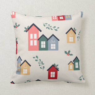 Christmas Village Holly Cute Cushion
