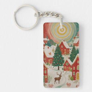 Christmas Village Key Ring