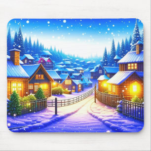 Christmas village mouse pad