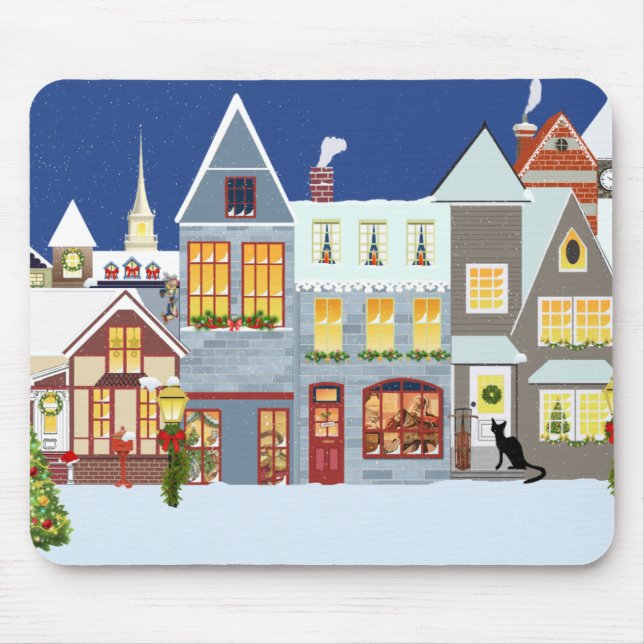 Christmas Village Mouse Pad (Front)