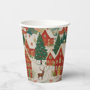 Christmas Village Paper Cups