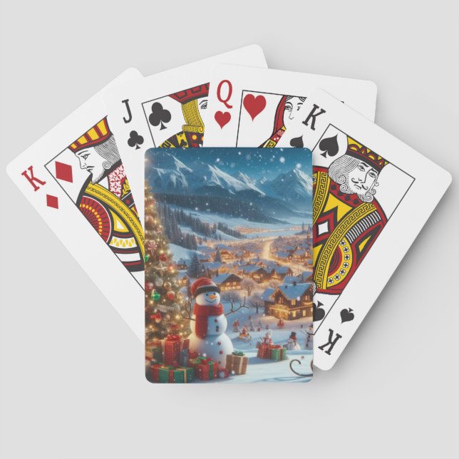Christmas Village Playing Cards (Back)