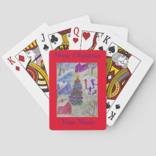 Christmas Village Playing Cards