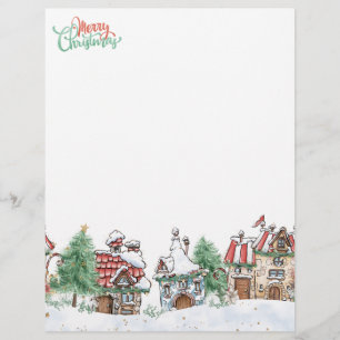 Christmas Village Santa Custom Letterhead