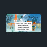 Christmas Village Scene Custom Typography Label<br><div class="desc">Christmas Party Address Labels with festive Village scene. Custom typography for easy personalisation of the greeting and your name and address.</div>