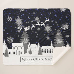 Christmas Village Sherpa Blanket