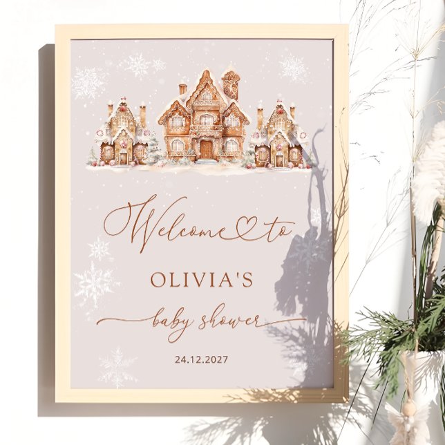 Christmas Village Winter Baby Shower Welcome Poster (Creator Uploaded)