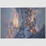 Christmas Village Winter Wonderland #2 Decoupage Tissue Paper<br><div class="desc">1. Christmas Village Winter Wonderland #2 Vintage Christmas Village captures a tranquil moment during the holiday season. At the heart of the scene stands a charming church with a tall spire, warmly illuminated from within. The twilight sky, painted in hues of purple, pink, and orange, casts a magical glow over...</div>