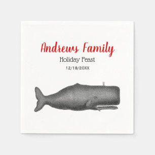 Christmas Vintage 19th Century Stylised Whale #1 N Napkin