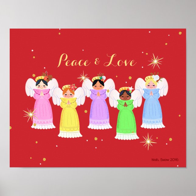Christmas Vintage Angels Art Print (Front)