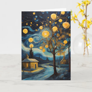 Christmas Vintage Art Inspired by Van Gogh Card