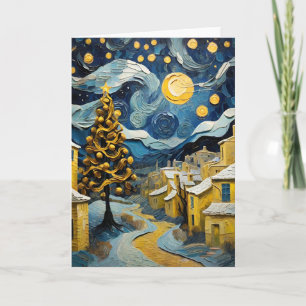 Christmas Vintage Art Inspired by Van Gogh Holiday Card